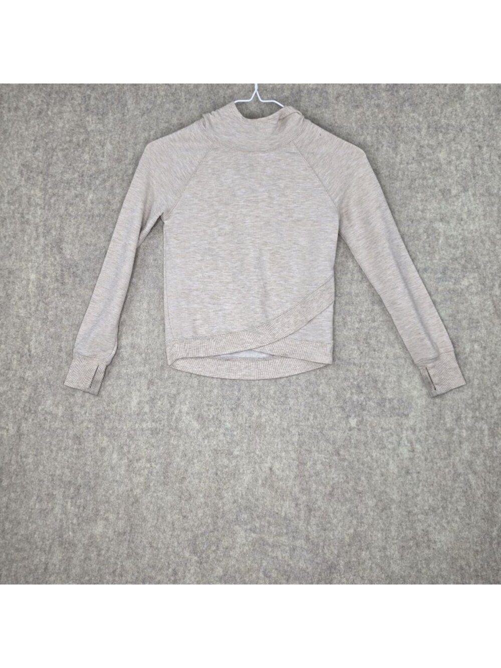 Danskin Now Womens Long-Sleeve Heather Beige Pullover Size S Polyester Blend
